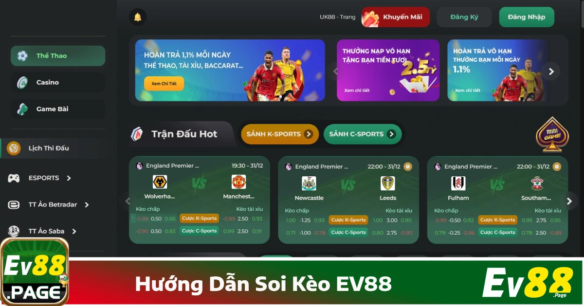 Hướng Dẫn Soi Kèo EV88 Giúp Tăng Cơ Hội Thắng Cược